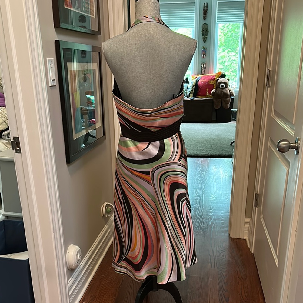 NEW Laundry By Shelli Segal SILK Halter Dress Size 12 - Picture 3 of 7